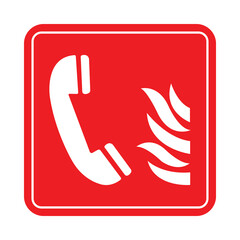 emergency phone sign with flames © Mina