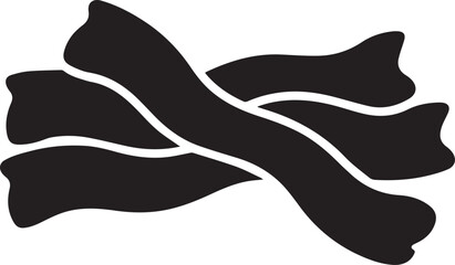 Six black silhouette glasses filled with liquid, simple vector illustration for beverages and drinks