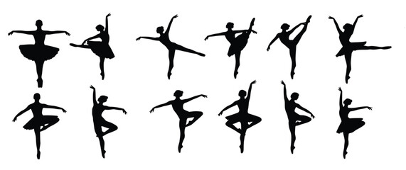  collection of silhouette art depicting a ballerina © Tcom