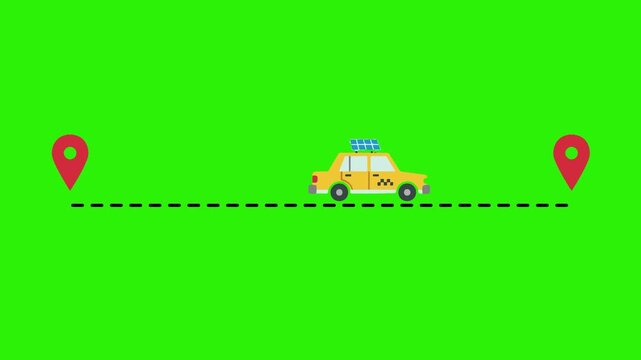 Taxi Path Motion Location Icon Vector Animation
