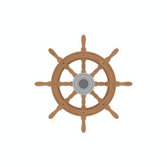 Obraz premium Vintage Wooden Ship Steering Wheel