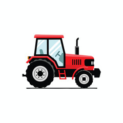 Obraz premium Red Tractor Illustration on White Background