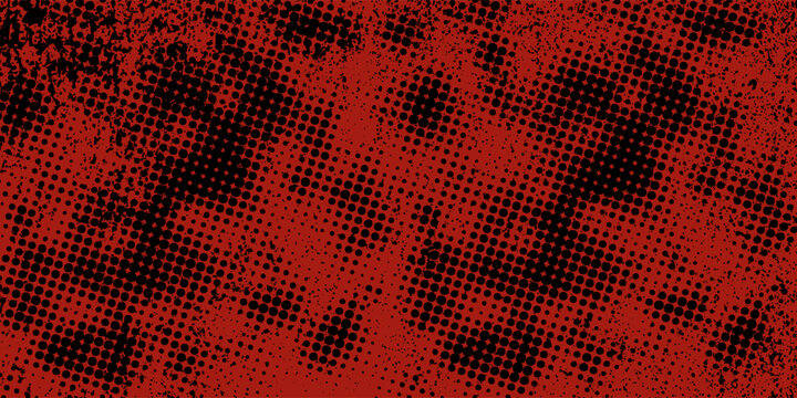 Abstract Rough Red Grunge Texture Design Background Dots halftone blue color pattern gradient grunge texture background. Dots pop art comics sport style vector illustration grunge red