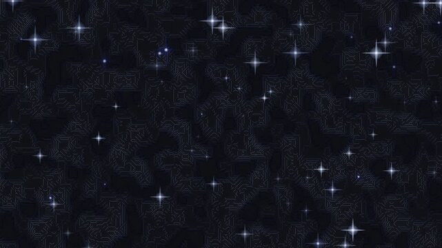 Dark Blue Night Sky Pattern Background with Small Sparkling Star Lights
