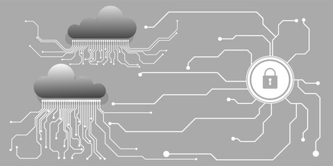 Web cloud technology. Protection concept. System privacy, vector illustration © Zafran