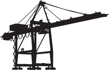 Black and white of an industrial crane machinery construction