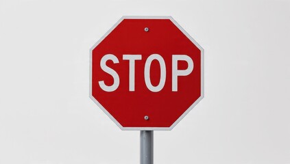 Obraz premium Red Stop Sign with White Lettering