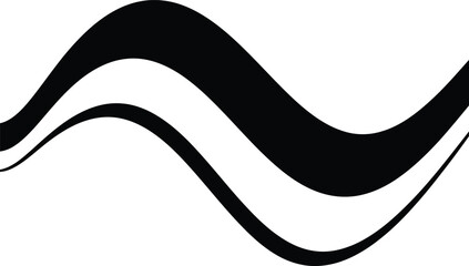 Black Wavy Lines on White Background