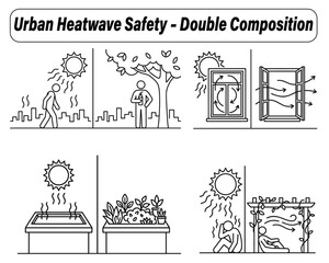 Fototapeta premium Urban heatwave safety tips for a cool and comfortable city life