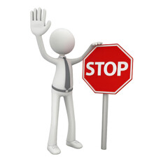 Stop sign isolated on transparent background