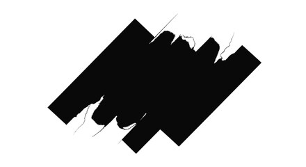 Torn Black Paper on White Background