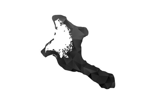 Kiribati Map - Polygon Style Vector Illustration in Black and Gray Gradient, Low Poly Geometric Design, Isolated on White Background for Infographics and Education.