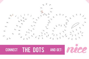 Fototapeta premium Lettering Word Nice by dot to dot for children and adults