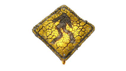 Weathered Slippery Road Sign