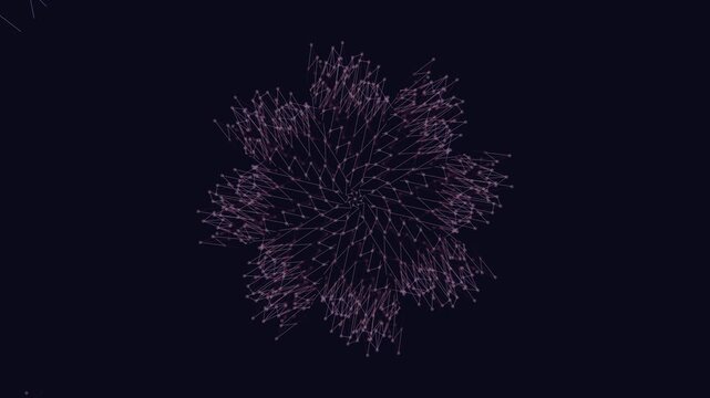 A 3D wireframe grid forms a spherical shape in a dark environment from a top-down viewpoint