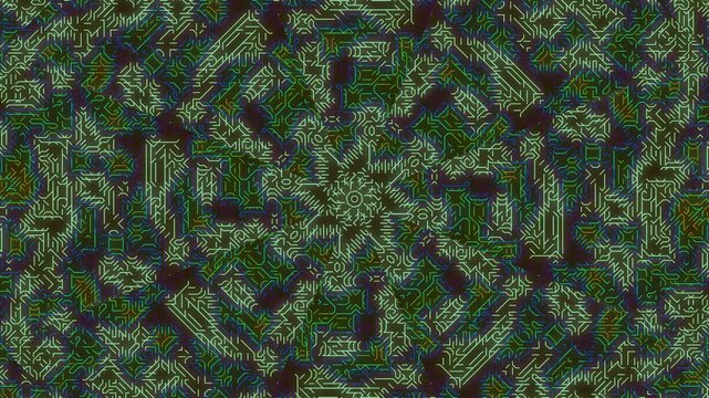 Aerial motion graphics display dynamic topography pattern in 4K resolution