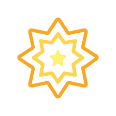 Obraz premium Three-layer spark icon with radiating starburst effect symbolizing shine, energy, and highlights. Perfect for premium badges, beauty, celebration themes, UI accents, and modern flat vector designs. 