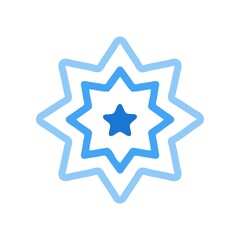 Three-layer spark icon with radiating starburst effect symbolizing shine, energy, and highlights. Perfect for premium badges, beauty, celebration themes, UI accents, and modern flat vector designs.
