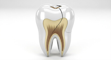 Fototapeta premium Internal Structure of Tooth – Enamel, Dentin and Pulp Anatomy Illustration