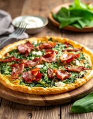 B&auml;rlauch-Flammkuchen mit Speck