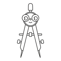 compass in outline isolated