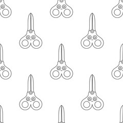 outline scissors character seamless pattern