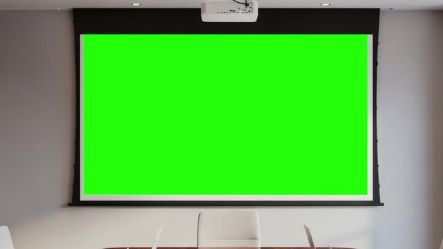 blank billboard on a wall, green screen projector