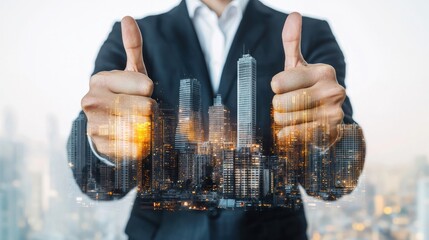 Business success thumbs up