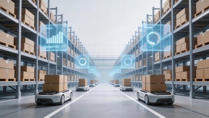 Automated warehouse with robotic vehicles
