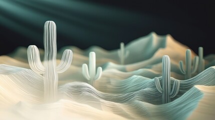 Desert cacti landscape