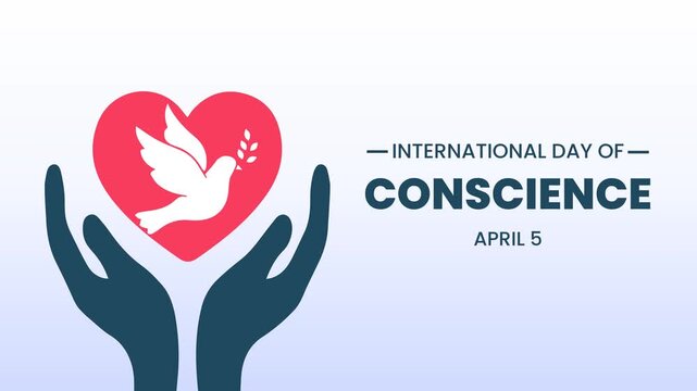International Day of Conscience: Hands Embracing Peace, Love, and Empathy Banner