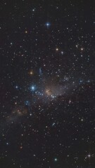 Fototapeta premium Falling stars and particles in a bright starry space sky