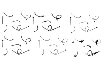 set of hand drawn arrows