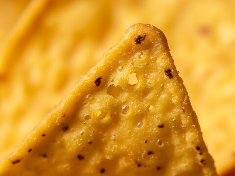 Nacho Cheese Doritos Chip Closeup
