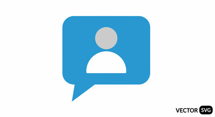 Chat bubble with user icon, communication concept