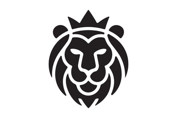 Obraz premium Minimalist King Lion Mascot