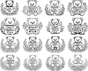 Mother&rsquo;s Day Teddy Bear Clipart