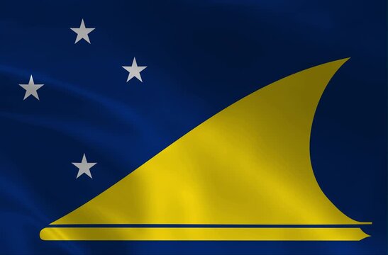 Tokelau Flag Waving: Realistic National Symbol of the Territory of Tokelau Animation in 4K Resolution