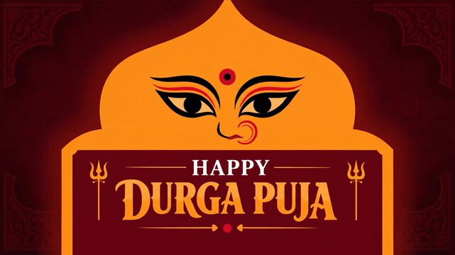 Happy Durga Puja Festival Greeting Card Animation Graphic Design