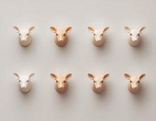 Obraz premium かわいい子鹿のオブジェ Cute fawn figurine 