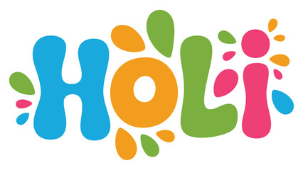 hola colorful playful lettering typography with splash elements festive spanish greeting design illustration © Mushtaq