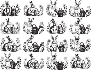 Spring Bunny & Watering Can