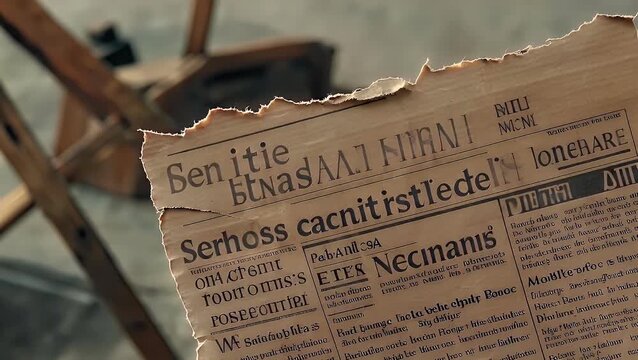 A Fragment of Torn Brown Paper Stock with a Rough Edge and Corrugated Material Finish, Featuring an Isolated Path