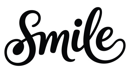 smile elegant script typography lettering isolated on light background minimal motivational word design © Mushtaq