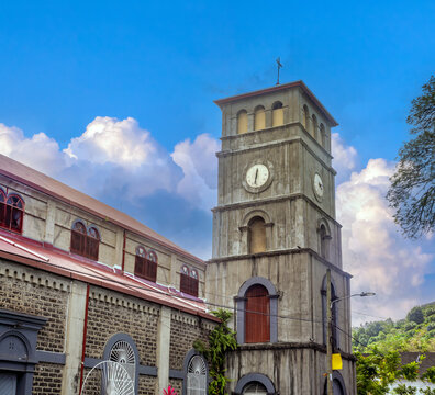 Clock Tower of the Minor Basilica of the Immaculate Conception, Derek Walcott Square, Castries, Saint  Lucia