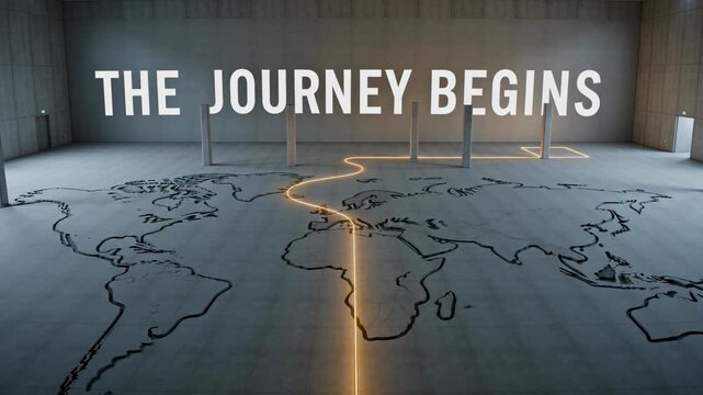 Strategic planning for a journey mapping the milestones on the road to success global travel environment creative concept