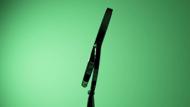 close up of a green glass