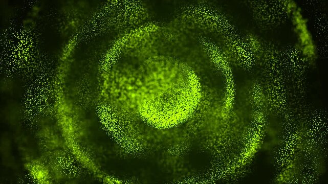 Live Neon Rainbow Animated  Background with Moving Rings, Circles, Particles, Dots. Rising Air Bubbles on Water. Logo Frame. Rotating Spheres, Galaxy Formation, Pure Energy Circle, Glow Rays. 4K