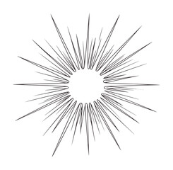 Fototapeta premium Black and radial explosion with sharp hand drawn lines handdrawn