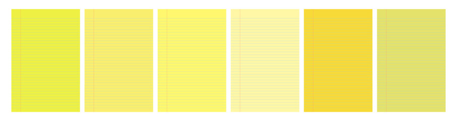 Set of yellow legal pad pages with lined designs © dniprodd